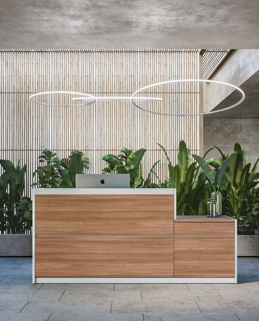 VOGUE – bancone reception – Digital Office Design